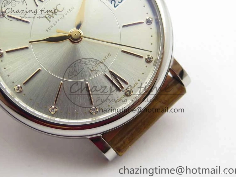 MIROTIME 0515 Durable Portofino 37mm SS V7F 1:1 Best Edition White Dial on Light Brown Leather Strap A 7092